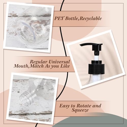 Tessco for You 24 Pcs Clear Soap Dispenser Empty Plastic Pump Bottles Refillable Shampoo Container for Hand Sanitizer Soap Lotion Body Wash Conditioner Bathroom Kitchen Travel, 16.9oz - color: Clear, size: 17 oz