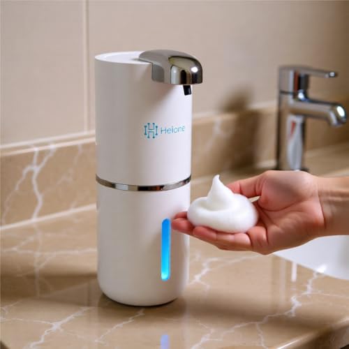 Automatic Foaming Soap Dispenser, White | IPX5 Waterproof 12.8oz / 380mL Capacity 4 Adjustable Foam Levels USB-C Rechargeable Long-Lasting Battery - color: White (Foamy)