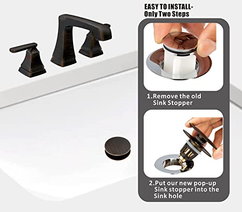 Artiwell Universal Bathroom Sink Drain Stopper, Fits Most Pop-Up Drains for Vessel Sink Lavatory Vanity, Sink Drain Strainer with Detachable Hair Catcher, Tested by Plumber in US (Oil Rubbed Bronze) - color: Oil Rubbed Bronze