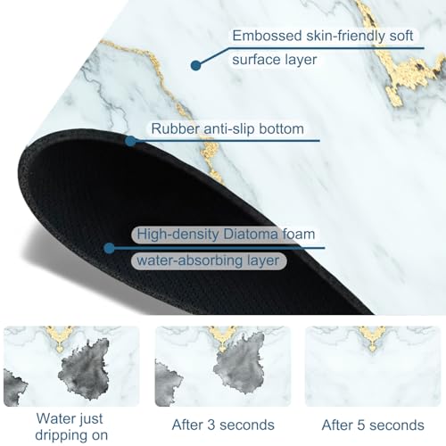 Faucet Mat for Kitchen Sink Absorbent Splash Guard Bathroom 23.5"X5.5" - size: 23.5" x 5.5"
