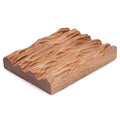 Acacia Wooden Soap Dish with Self Draining, Funny and Modern Multi Shape Design, Soap Holder for Sink Countertop, Shower & Bathroom Soap Tray。 (Wave-4.72“x3.47"x0.86") - size: Wave-4.72“x3.47"x0.86"