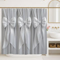 Bow Shower Curtain, Elegant Modern Ribbon Curtain N/a Gray Polyester Waterproof Toile Cloth Shower Curtains for Bathroom Toile Guest Room Decor 72x84 Inch - size: 72"W x 84"L (Pack of 1)
