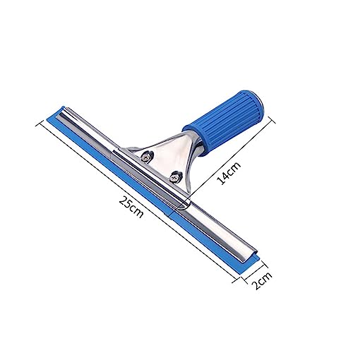 Professional 10” Performance Grip Window & Glass Cleaning Squeegee - Cleaning Supplies, Squeegee for, Auto Home Kitchen Bathroom Shower Mirror Wiper with Blue Rubber Water Blade(10in/25cm, Blue) - color: Blue, size: 10in/25cm