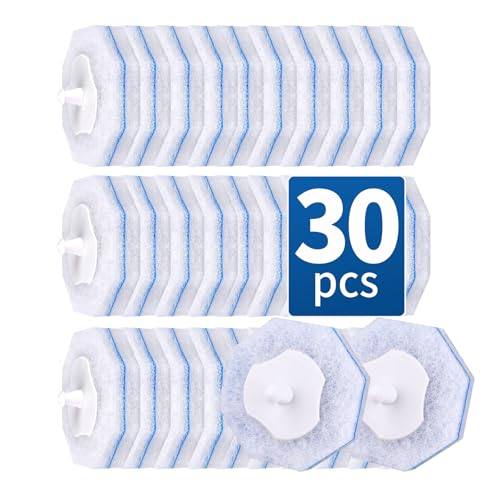 30 Count Disposable Toilet Brush Heads, Toilet Bowl Wand Refills for Clorox Toilet Cleaning, toilet scrubber refill，disposable toilet brush headrefills，Toilet Cleaning Sponges Heads for Bathtub, Floor