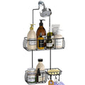 Epicano Shower Caddy Hanging,Large Capacity Shower Organizer,Black | Rustproof,Built-in Soap Dish & 4 Hooks for Loofahs,Suction & Adhesive Install,No Drilling Bathroom Shelves for Inside Shower - color: Matte Black