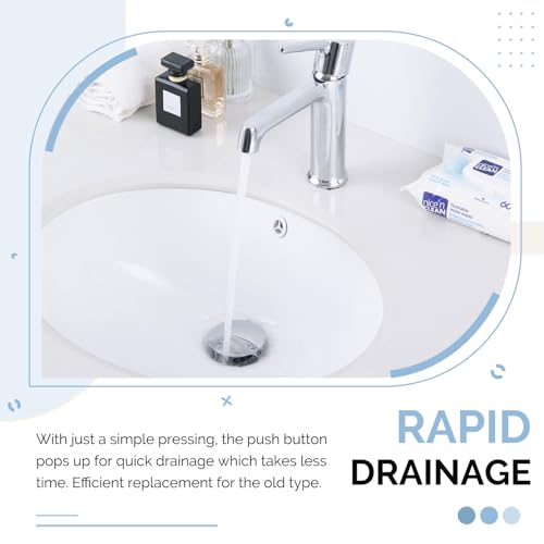 Bathroom Sink Drain, Angle Simple Brass Pop Up Drain Stopper, Vessel Sink Drain with Overflow, Lavatory Vanity Sink Drain Stoppers Chrome - color: Chrome