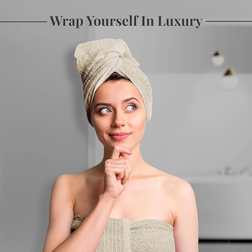 Tens Towels Pack of 4 Extra Large Bath Towels 30 x 60 Inches, 100% Cotton, Larger & Lighter Weight, Quicker to Dry, Super Soft and Absorbent, Perfect for Bathroom, Beige - color: Beige