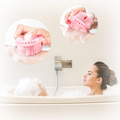 Silicone Body Scrubber Loofah - Set of 3 Soft Exfoliating Body Bath Shower Scrubber Loofah Brush for Sensitive Kids Women Men All Kinds of Skin(Purple/Green/Pink) - size: Colors: Purple, Green, Pink