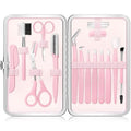 Eyebrow Kit, 17 in 1 Tweezers for Women Facial Hair, Hair Scissors with Comb, Eyebrow Trimmer, Brow Brushes, Hair Tools Travel Bag, Professional Grooming Tweezer Set - color: Pink