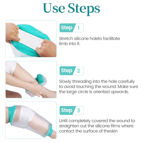Cast Covers for Shower Leg, Waterproof Cast Cover for Showering, Knee Surgery Recovery Equipment, Waterproof Knee Brace, Knee (Diameter - 7.9") - color: Knee, style: Soft Green