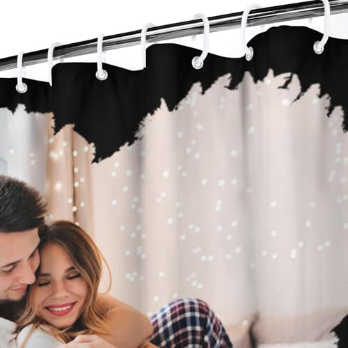 Personalized Shower Curtain Set Custom Photo Shower Curtains Modern Minimalist Home Bathroom Curtain Decor with 12 Hooks 72 Inch Wide * 84 Inch High - color: 1 Photo-3, size: 72"W x 84"L (Pack of 1)