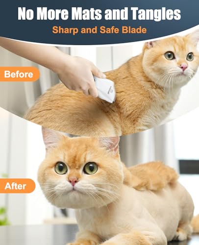 oneisall Pet Clippers for Cat Matted Hair, Quiet Pet Shaver for Cats | Waterproof Cordless Cat Clippers for Matted Long Hair with Storage Bag,Lightweight and Easy to Use for Cat, Pet, Small Dog - color: White, size: Standard