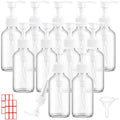 Tanlade 12 Pcs Glass Pump Bottle Dispenser 4 oz Travel Bottles with Pump Refillable Glass Containers for Toiletries Lotion Liquid Soap Shampoo Essential Oils Cosmetic Travel Accessories(White) - color: White