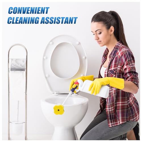 50PCS Toilet Bowl Wand Refills, Replacement Heads for Bathroom Washroom Cleaning Pads, Disposable Toilet Brush Refills Compatible with Household Brushe Scrubber Cleaning Refill, Lemon Fresh Yellow