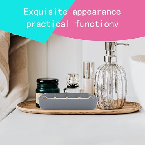 Aoheuo Modern Bamboo Fiber soap Holder and soap Dish Combination (Removable), Gray, 5.12 Long by 3 Wide, 0.98 inches high, Used in Kitchens, bathrooms, and bar Sinks - color: Gray, size: 1Pack (Bamboo)