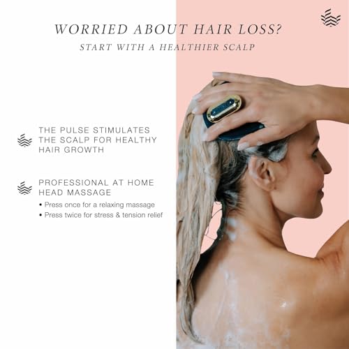 MANTA Pulse Electric Scalp Massage Brush – Wet Exfoliating Scalp Massager, Shampoo Brush for Hair Growth with Shower Holder, Grey