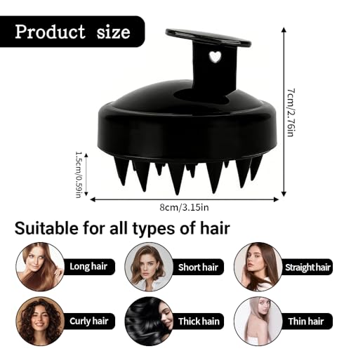 Ella & Sara 2PCS Scalp Massager Hair Growth, Scalp Brush for Hair Growth & Dandruff Removal, Scalp Scrubber, Shampoo Brush & Exfoliator for Scalps - Hair Scrubber for Thick Thin Curly Hair Care - size: 2-Pack
