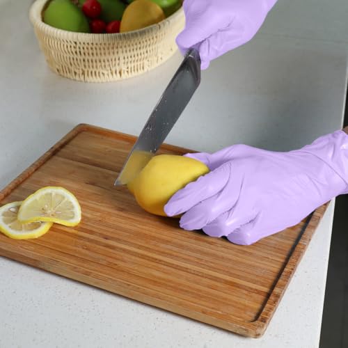 Disposable Gloves Medium, Nitrile and Vinyl Blend Material Gloves, Latex Free, 4 Mil 200 Pc Food Grade Glove for Cleaning, Food Prep, Hair Dye, Tattoo, Purple - color: Purple, size: Medium-200pc