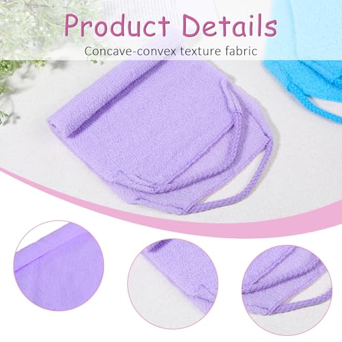 2 Pcs Back Washer for Shower,Exfoliating Back Scrubber with Handles Backs Wash Cloth Stretchable Backs Scrubber for Shower for Women(Blue,Purple) - color: Pink,green
