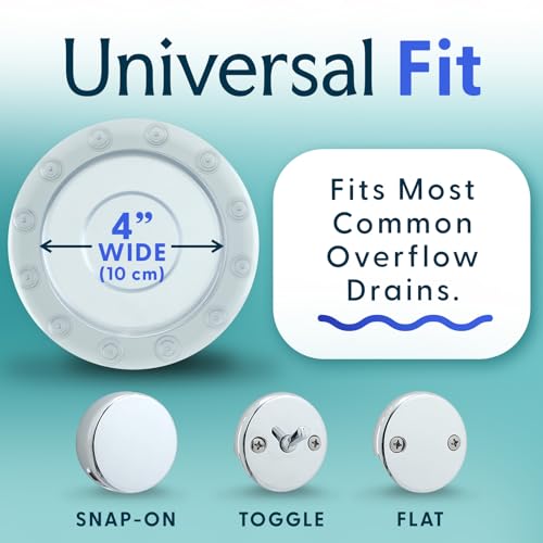 SlipX Solutions Bottomless Bath Overflow Drain Cover, 4" Diameter, Clear | Adds Inches of Water to Your Tub for Deeper Soak. Bring a Peaceful In-Home Spa Experience to Your Bath. - color: Clear