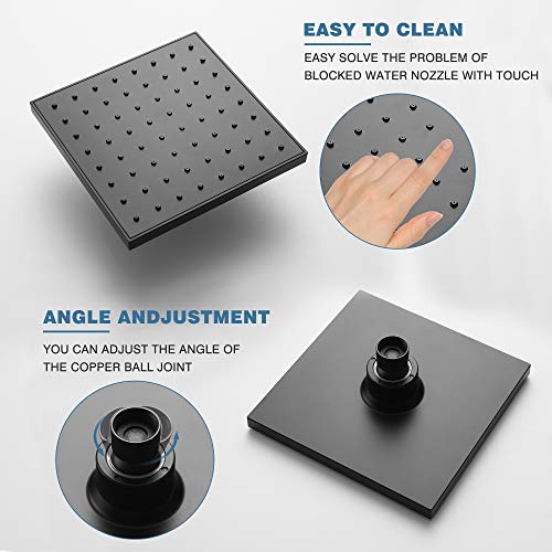 Esnbia Tub Shower Kit, Bathtub Shower Faucet Set（Valve Included) with 6-Inch Rain Shower Head, Single-Handle Shower Trim Kit, Matte Black - color: Matte Black, style: without tub spout