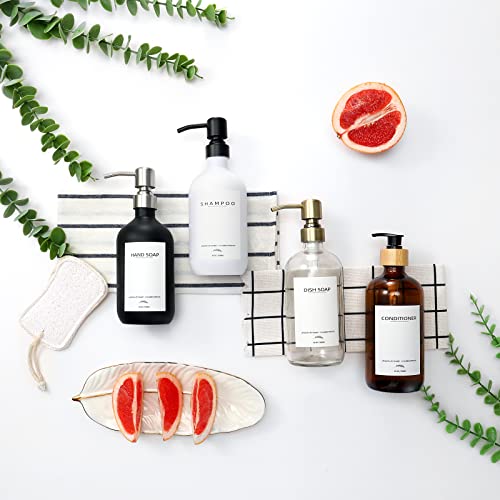 Supforce Shampoo Dispenser for Shower Wall Mount, No Drill Shampoo and Conditioner Dispenser with Matte Pump and Waterproof Labels, Shower Soap Dispenser Wall Mounted for Home Bathroom - White - color: White
