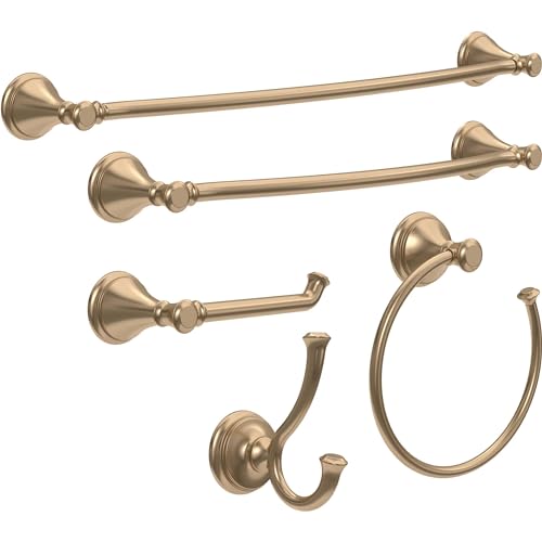 Delta Single Post Toilet Paper Holder | Champagne Bronze | Wall Mount | Cassidy Bathroom Accessories - color: Champagne Bronze