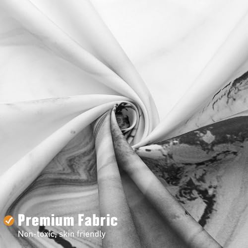 MitoVilla Grey Marble Small Stall Shower Curtain 36 x 72, Abstract Ombre Half Size Narrow Shower Curtain Set, 36 inch Modern Fabric Shower Curtains for Chic Luxury Bathroom Decor - color: Grey, size: 36"W x 72"L (Pack of 1)