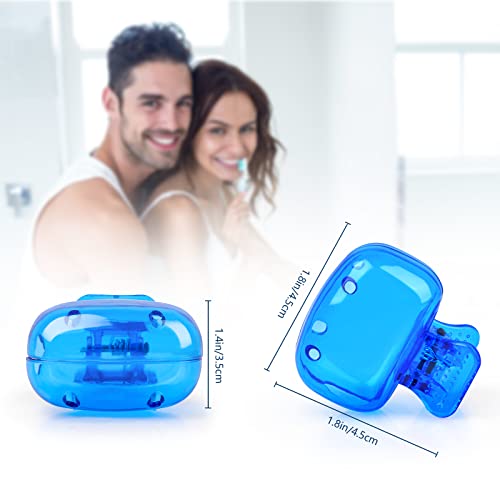 Hxezoc 4 Pack Toothbrush Covers Toothbrush Holders Cute Toothbrush Protector Cap Brush Pod Case Protective Portable Plastic Clip for Household Travel, Camping, Bathroom, School, Business - color: Red, Green, Blue, Clear