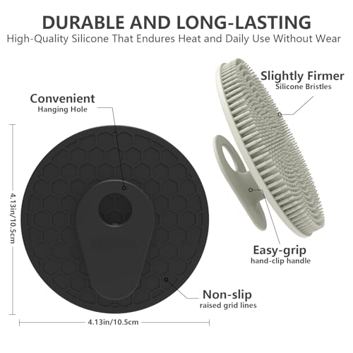 Silicone Body Scrubber 4 Pack, BEAUTAIL Shower Bath Scrubber, Gentle Exfoliating Brush for Women Men Sensitive Skin, More Hygienic Than Traditional Loofah, Long Lasting (Black+Gray+Pink+Green) - color: Black+gray+pink+green