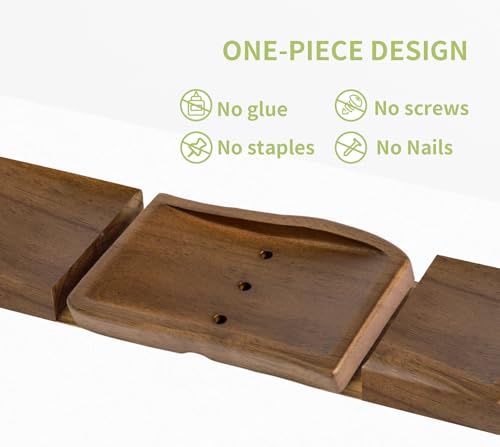 Wood Self-Draining Bar Soap Holder, Soap Dish with Draining, 3 Holes Design Keep Soap Saver Tray/Sponge Holder Dry, Bathroom/Kitchen Soap Case, Brown - color: Brown