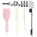 Hair Brush Set, Professional Styling Tools with Combs and Accessories, Pink, Gift Box Included (Pink Brush+Black Brush) - color: Pink Brush+Black Brush