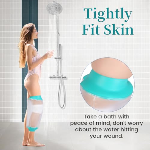 Cast Covers for Shower Leg, Waterproof Cast Cover for Showering, Knee Surgery Recovery Equipment, Waterproof Knee Brace, Knee (Diameter - 7.9") - color: Knee, style: Soft Green