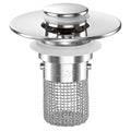 Bathroom Sink Drain Strainer, Pop-up Sink Drain Strainer with Removable Stainless Steel Strainer Basket Hair Catcher, Bathroom Sink Strainer for Bathroom Sink Stopper Replacement(1PCS) - color: Sliver-1