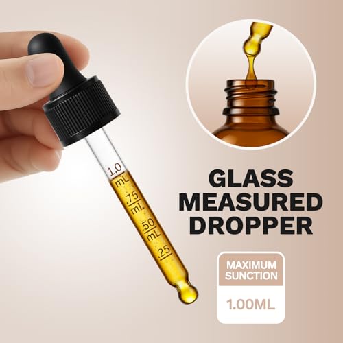 Bumobum Dropper Bottle 1 oz, 2 pack Amber Glass Eye Dropper Bottles with Labels and Funnel, Tincture Bottle with Measured Dropper - Leakproof Essential Oils Bottles for Health, Personal Care & Beauty - color: Amber 1 oz