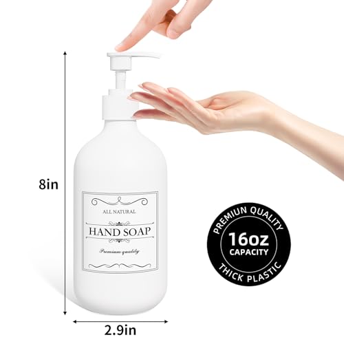 Kzeirm White Soap Dispenser Set of 2 - Kitchen & Bathroom, Hands & Dishes Soap Dispenser - color: White