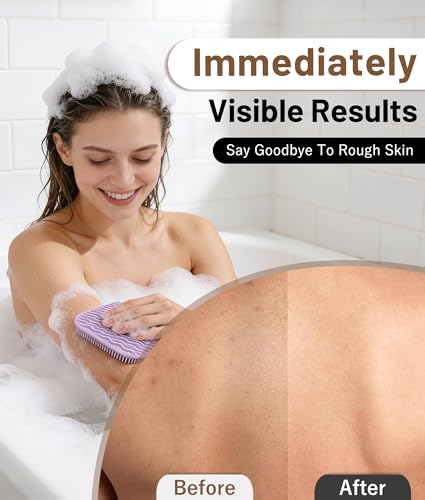 3 Pack Silicone Body Scrubber Set Include Silicone Bath Sponge Brush + Body Scrubber Pad + Gentle Exfoliating Glove, Quick-Dry & Hygienic, Long-Lasting and Easy to Clean, Ideal for Women, Men