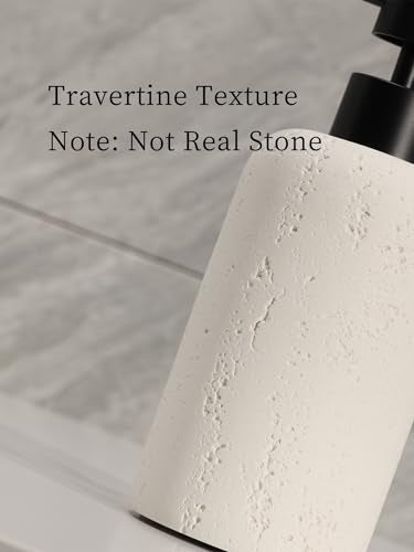 Soap Dispensers 400mL 13.5 OZ, 2 PCS Luxurious Hand Dish Lotion Shampoo Soap Dispenser Jar, Travertine Soap Pump Bottles for Kitchen Bathroom Countertop (Cream) - color: Cream