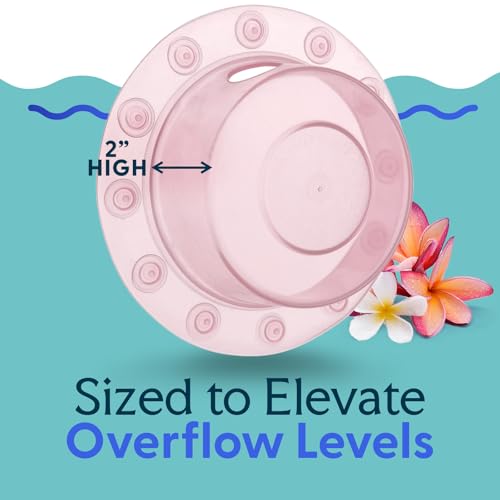 SlipX Solutions Bottomless Bath, Essential Overflow Drain Cover for Bathtub, Best Bath Accessories for Women, Adds Inches of Water to Your Tub for Deeper Soak, 4" Diameter, Coral - color: Coral