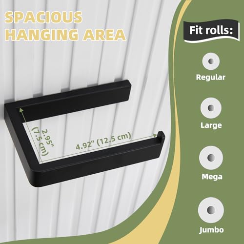 APLusee Matte Black Toilet Paper Holder, 304 Stainless Steel Tissue Hanger, Wall Mounted - color: Matte Black