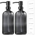 GMISUN Black Soap Dispenser, 2 Pack Hand Soap Dispensers for Bathroom, 17 Fl Oz Dish Soap Dispenser for Kitchen with Stainless Steel Pump, Modern Liquid Soap Bottle Set - color: Clear Black Bottle + Black Pump