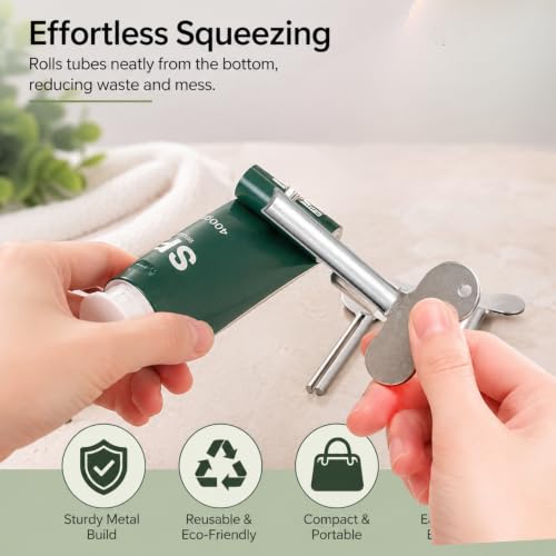 2Pcs Metal Tube Squeezer Keys, Toothpaste Roller, Salon Tube Squeezers, Bathroom Aids and Accessories (A) - color: A