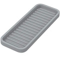 ZAPPOWARE Silicone Kitchen Sink Caddy Sponge Holder 9"x3.5" Gray - Bathroom Vanity Tray Organizer, Soap Tray for Dish Scrubber, Soap Dispenser - size: 9"x3.5"
