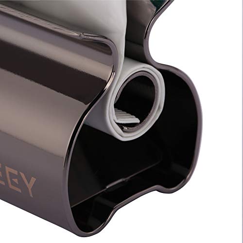 XYKEEY Toothpaste Tube Squeezer - Set of 2 Toothpaste Squeezer Rollers, Metal Toothpaste Tube Wringer Seat Holder Stand (Black) - color: Black