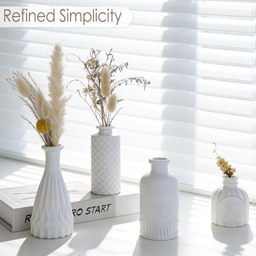 Matte White Glass Bud Vase Set of 12 – Small Minimalist Vases for Easy Home Styling, Perfect for Windowsills, Bedrooms, Bathrooms, and Table Centerpiece Décor - color: White-12pcs, size: 12Pcs