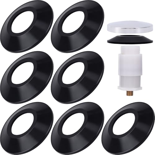 HINZIC 8 Pack Tub Stopper Gasket for Drain Assemblies, Rubber Bath Plug Stopper Replacements for Tub, Bathtub Drain Gasket Accessories for Tip Toe Bath Assemblies- Black - color: Black-8pcs