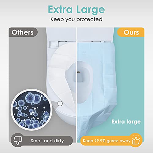 TRIPTIPS Toilet Seat Covers Disposable Travel Pack 20 count｜Faster use-Sticker free｜Waterproof｜XL Disposable Toilet Seat Cover for Adults and Kids, Individually for Public Restroom/Airplane - color: 20pcs