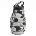 QiCheng&LYS Collapsible Water Bottle – Reuseable BPA Free Silicone Travel Water Bottle Collapsible Very Suitable for Sport Hiking, Camping and Outdoortravel -19.5oz/580ML（Camouflage light grey） - color: Camouflage