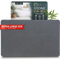 Extra Large Stone Bath Mat - (31.5” x 19.7”) - Absorbent Diatomaceous Earth Stone Bath Mat Large - Non-Slip Diatomite Bathmat - Easy Clean and Quick Drying - Long Instant Dry Bathmat - Dark Gray XL - color: Dark Gray