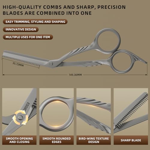 Beard Scissors with comb small mustache trimming eyebrow grooming kit